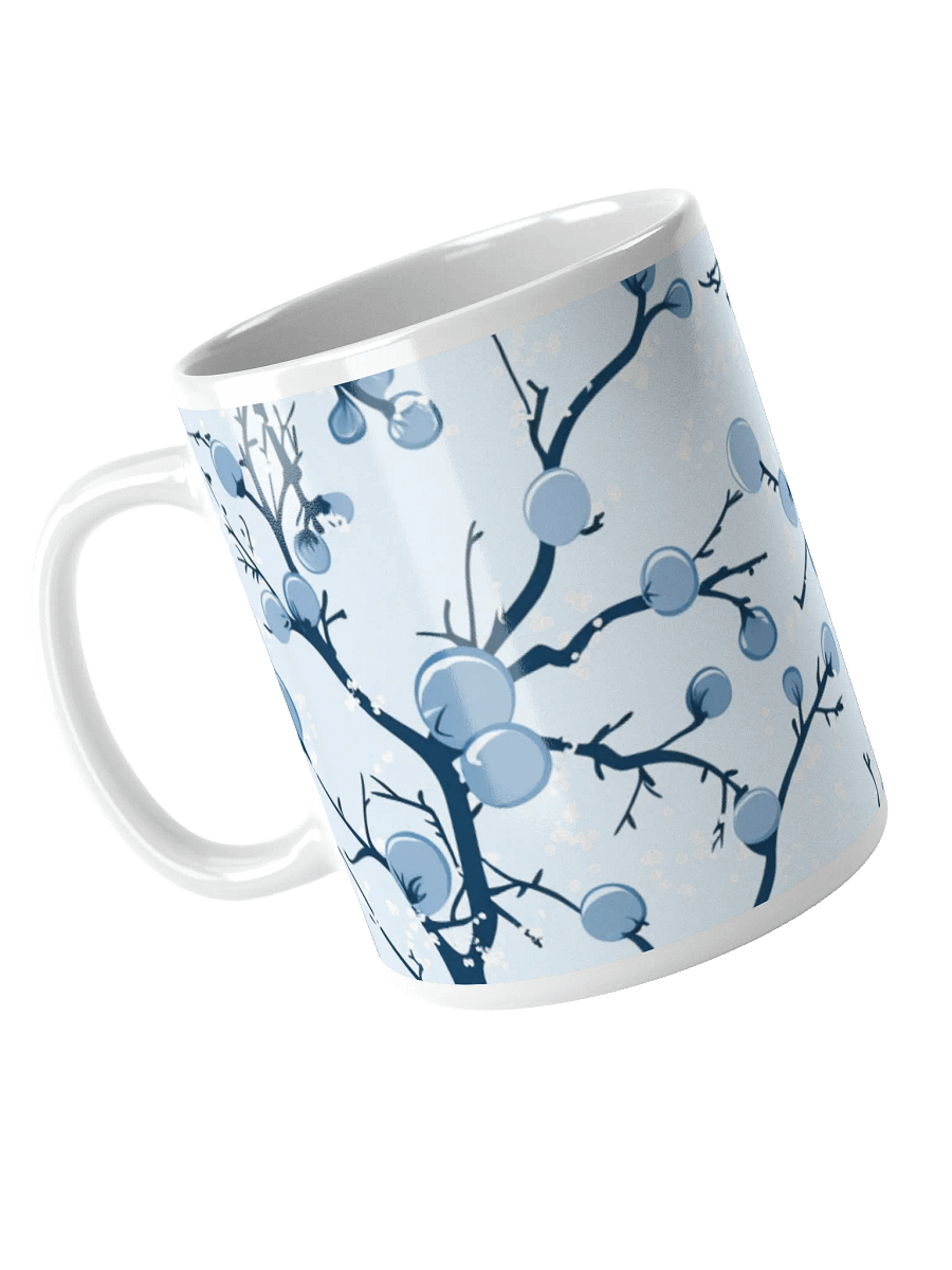 Light Blue and White Floral White Glossy Ceramic Mug by Treasure Pie product image (3)
