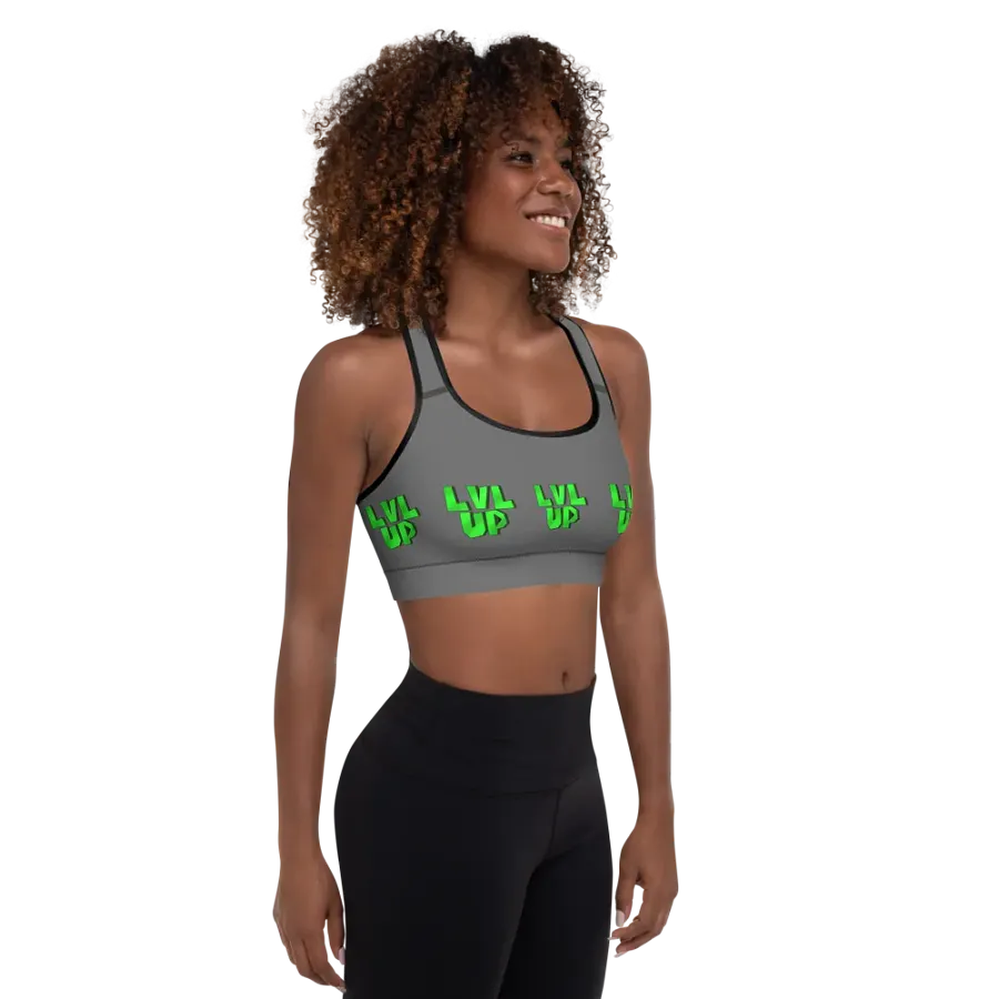 LVL UP Grey Sports Bra product image (4)