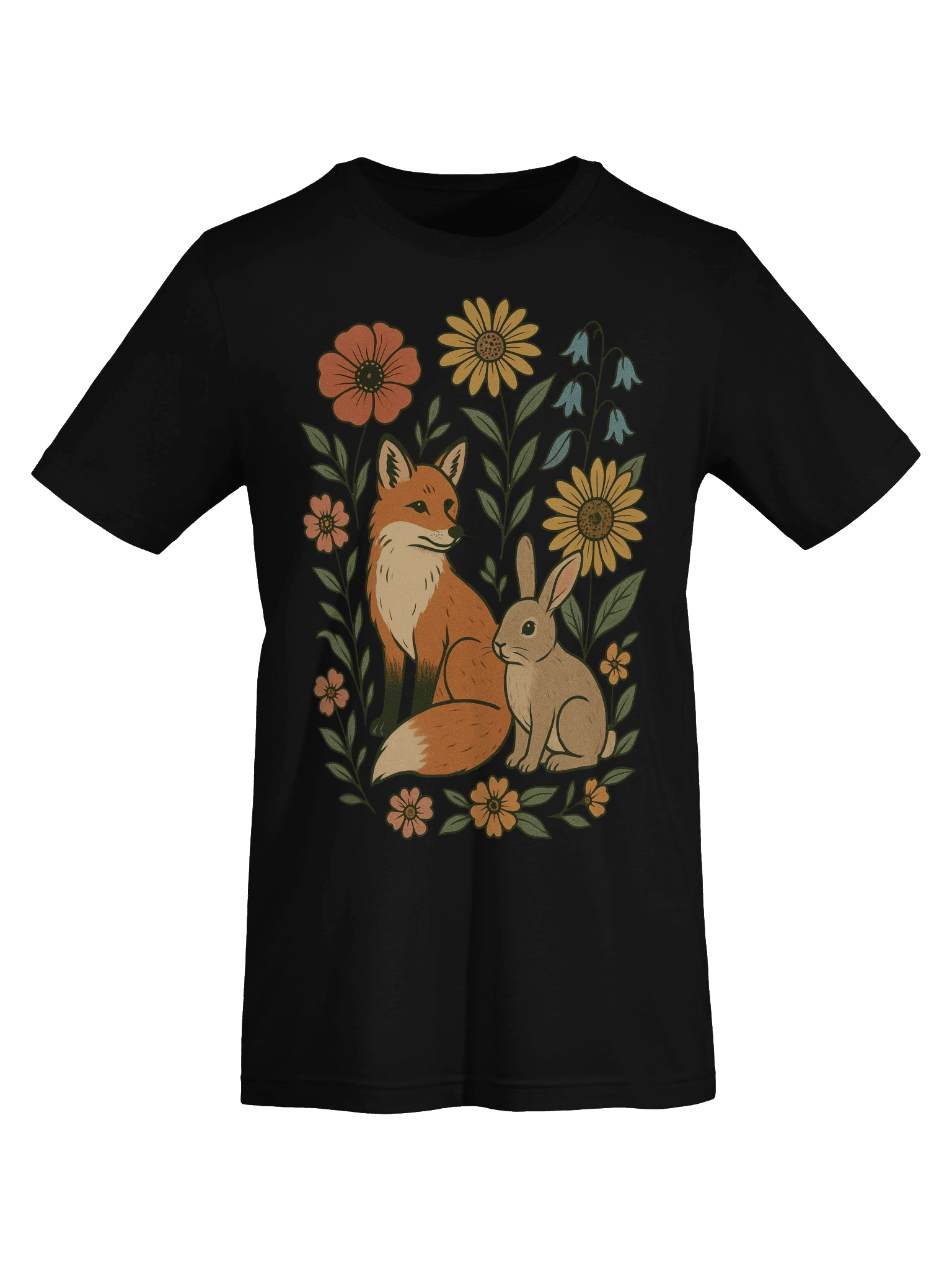 Meadow Friends Fox and Rabbit T-Shirt product image (40)