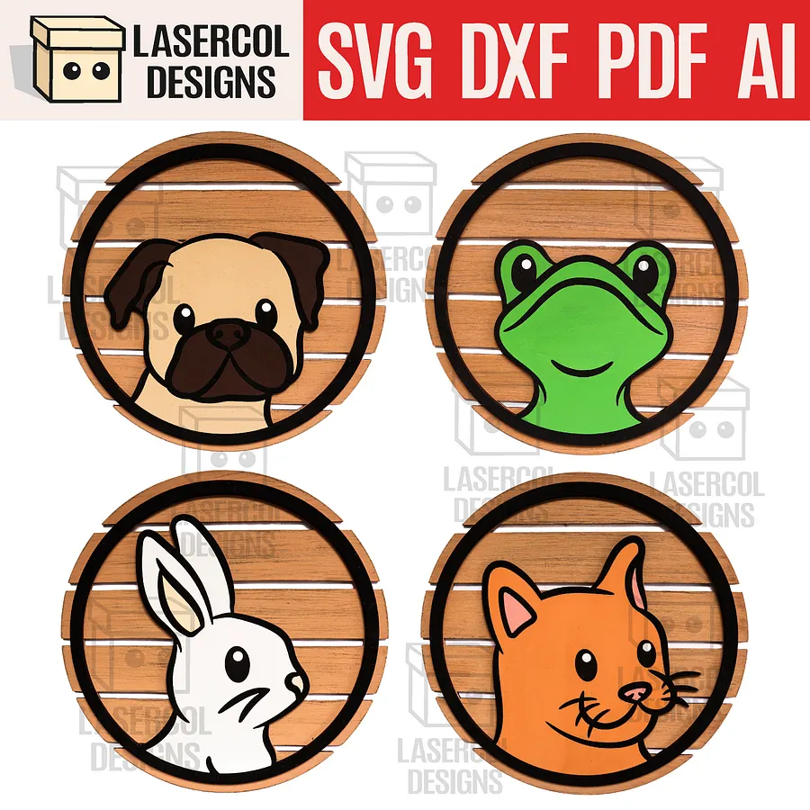 Animals Paint Kit Puzzles Bundle (Set 1-2-3-4) - Laser Cut Files product image (5)
