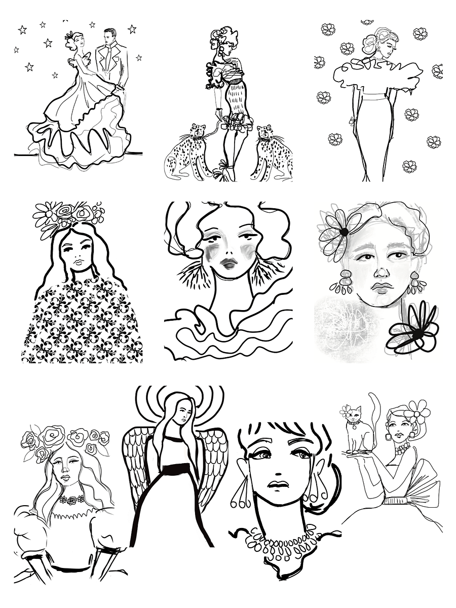Hand Drawn Colouring Book - Belle of the Ball (Downloadable/Printable eBook) product image (2)