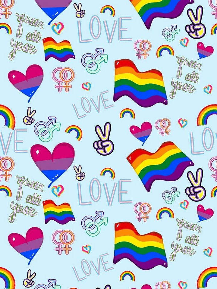 Celebrate Pride Pattern Digital Insert for Clear Kindle Cover product image (1)