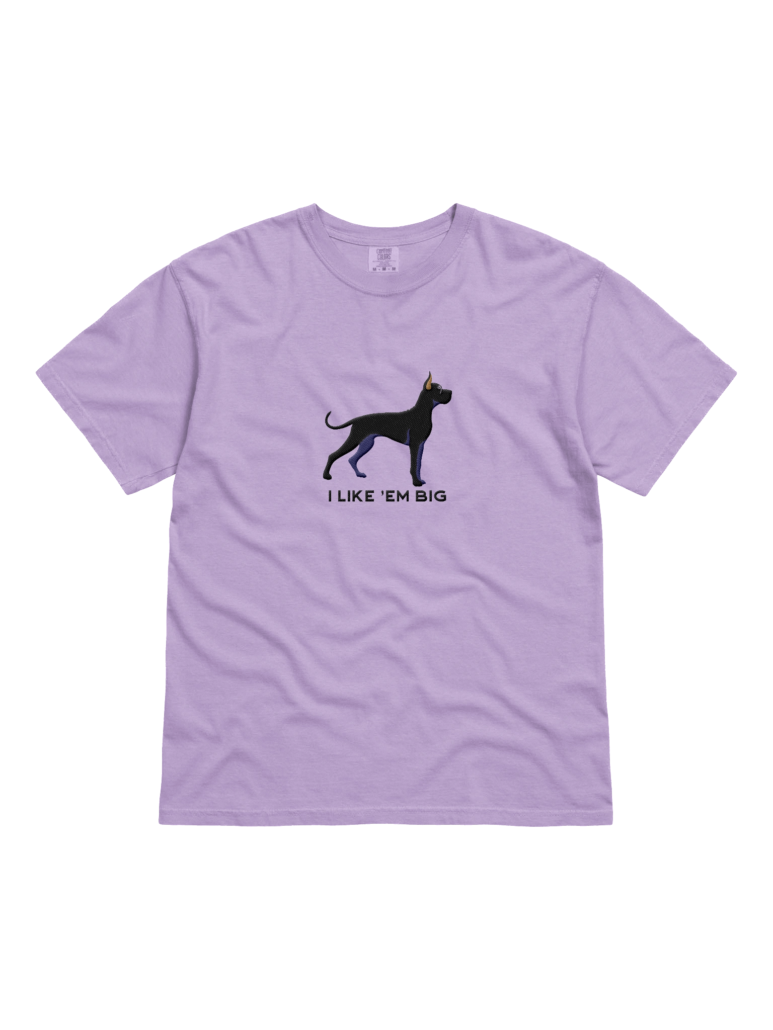 I Like 'Em Big T-Shirt(Embroidered) of a Great Dane(Black, Cropped Ears) product image (31)