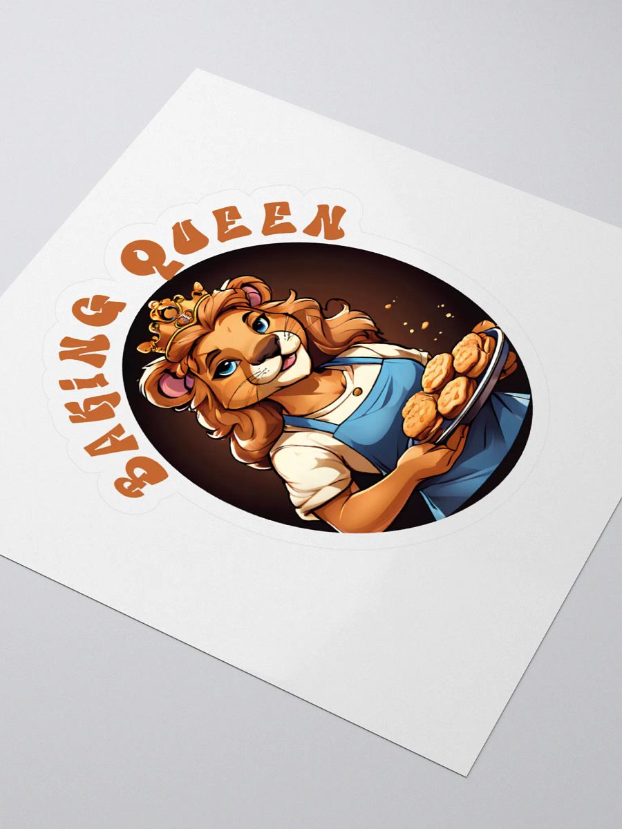 Baking Queen Sticker | Cute Lioness Baking Decal with Apron and Cookies Design product image (3)