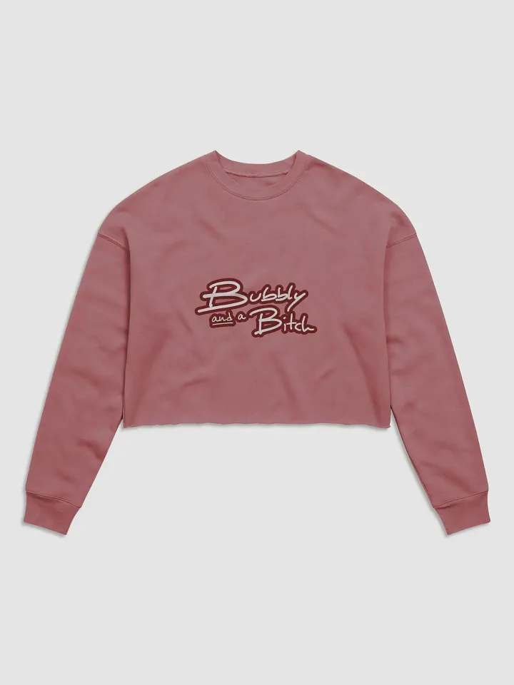 Bubbly and a B*tch (lined design, #6D1616) Women's Fleece Crop Sweatshirt product image (18)