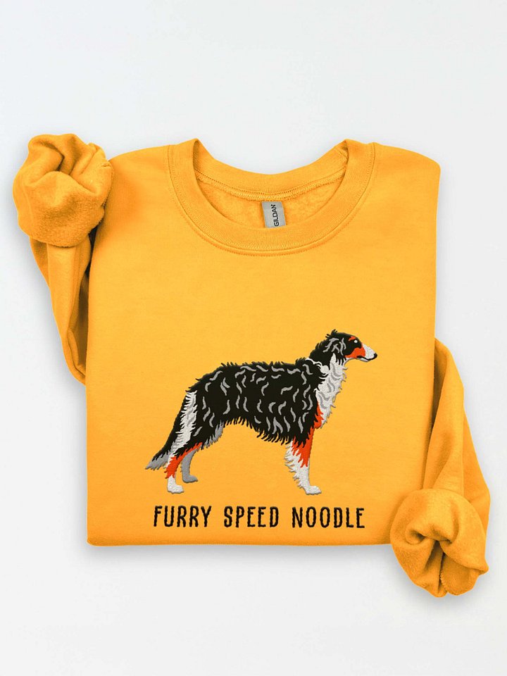 Furry Speed Noodle Sweatshirt (Embroidered) of a Borzoi(Tricolor) product image (1)