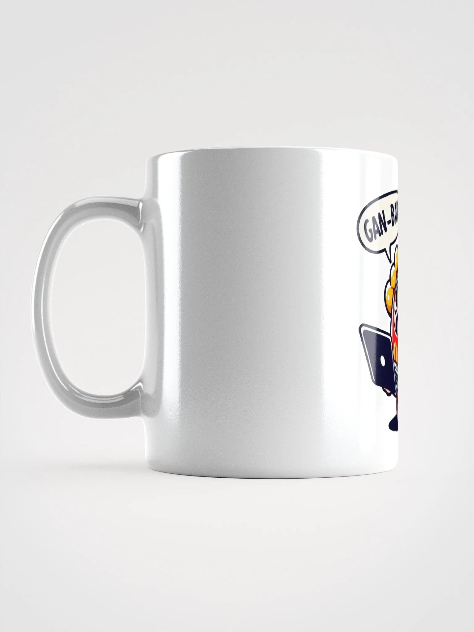 Ganbare Daruma Glossy White Coffee Mug product image (6)