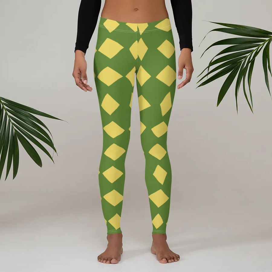 Dynamic Yellow Polygon All-Over Leggings product image (3)