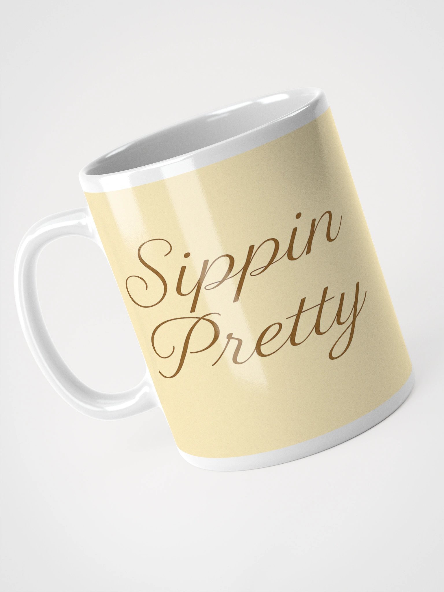 Sippin Pretty Yellow White Glossy Mug product image (7)