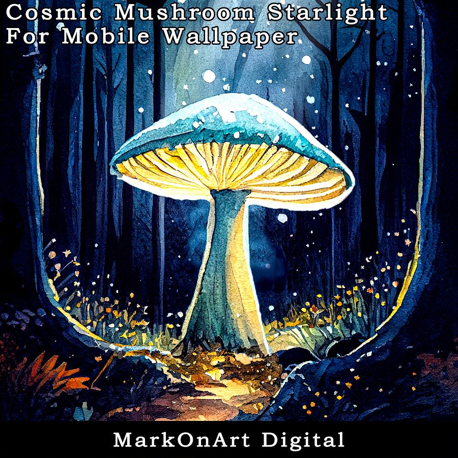Cosmic Mushroom by Starlight Art For Mobile Phone Wallpaper or Lock Screen | High Res for iPhone or Android Cellphones product image (3)