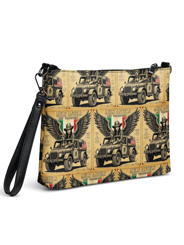 Mel’s Angels Vintage Crossbody Bag – All-Over Print Faux Leather Purse with Strap product image (9)