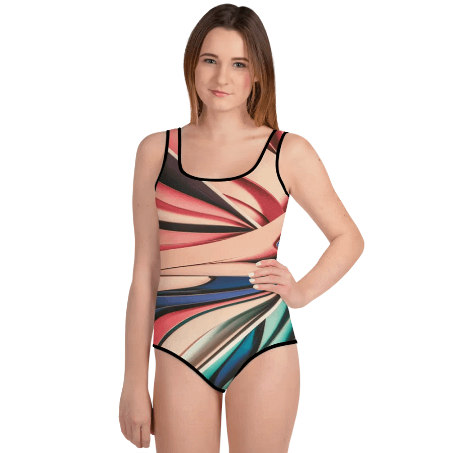 TDS Music Youth Abstract Swimsuit in Vibrant Colors (Sizes 8-20) product image (12)