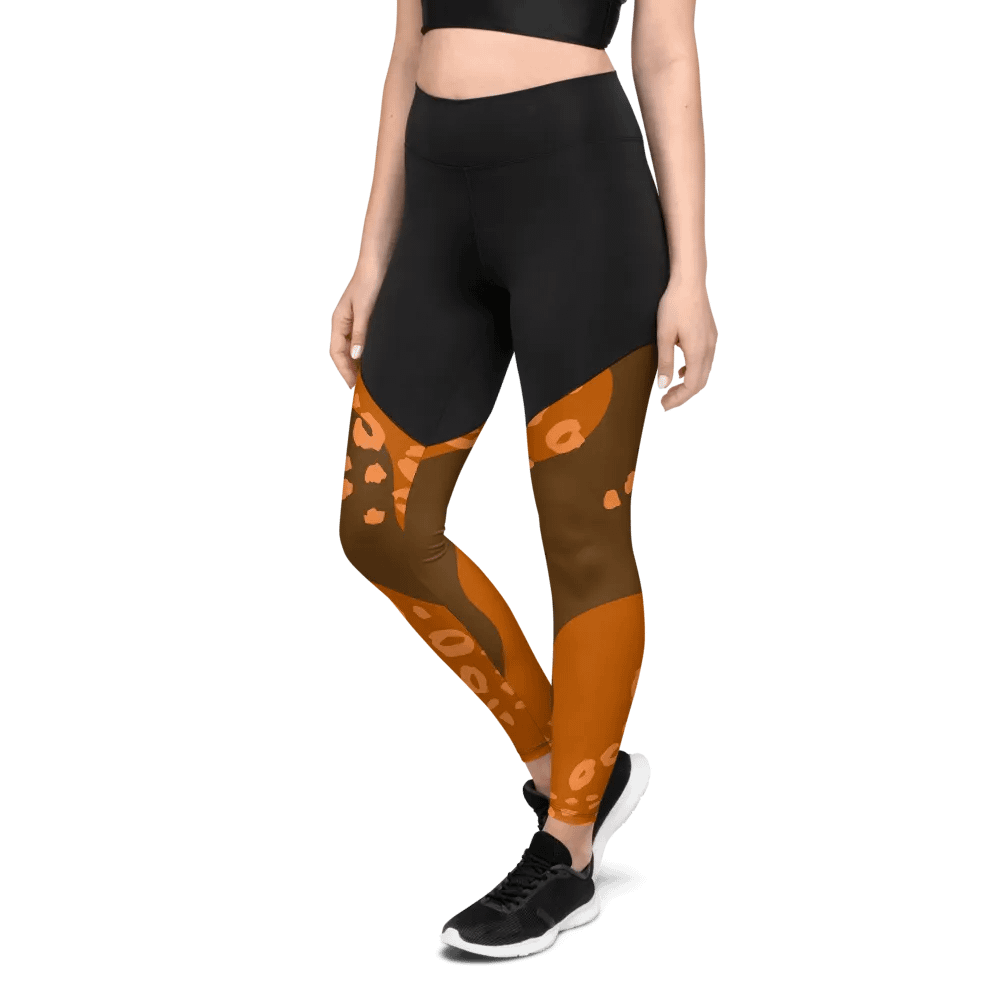 Orange Safari Chic Compression Leggings product image (8)