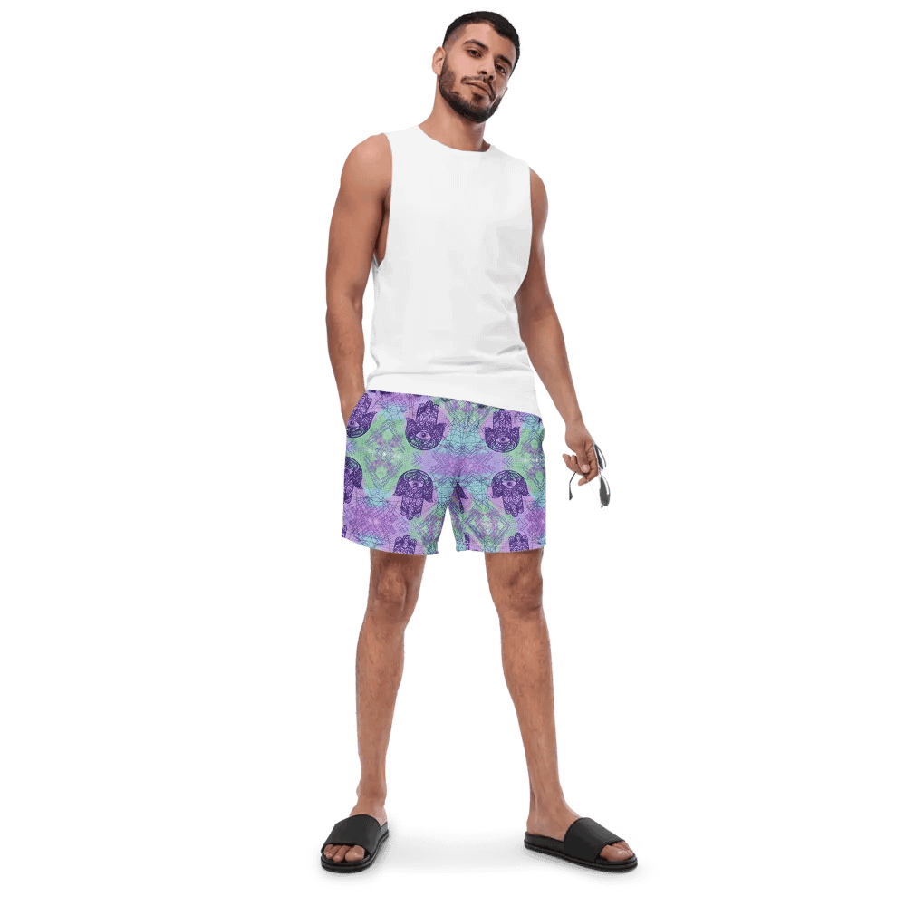 Mens Multicoloured Hamsa Hand Swim Shorts product image (6)