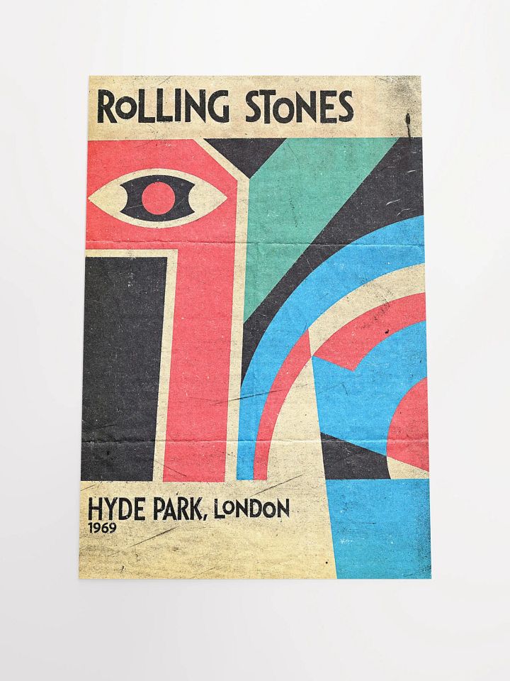 Rolling Stones Hyde Park 1969 Poster | Vintage Rock Print | London Concert Art | Retro Music Decor | Reworked Design product image (1)