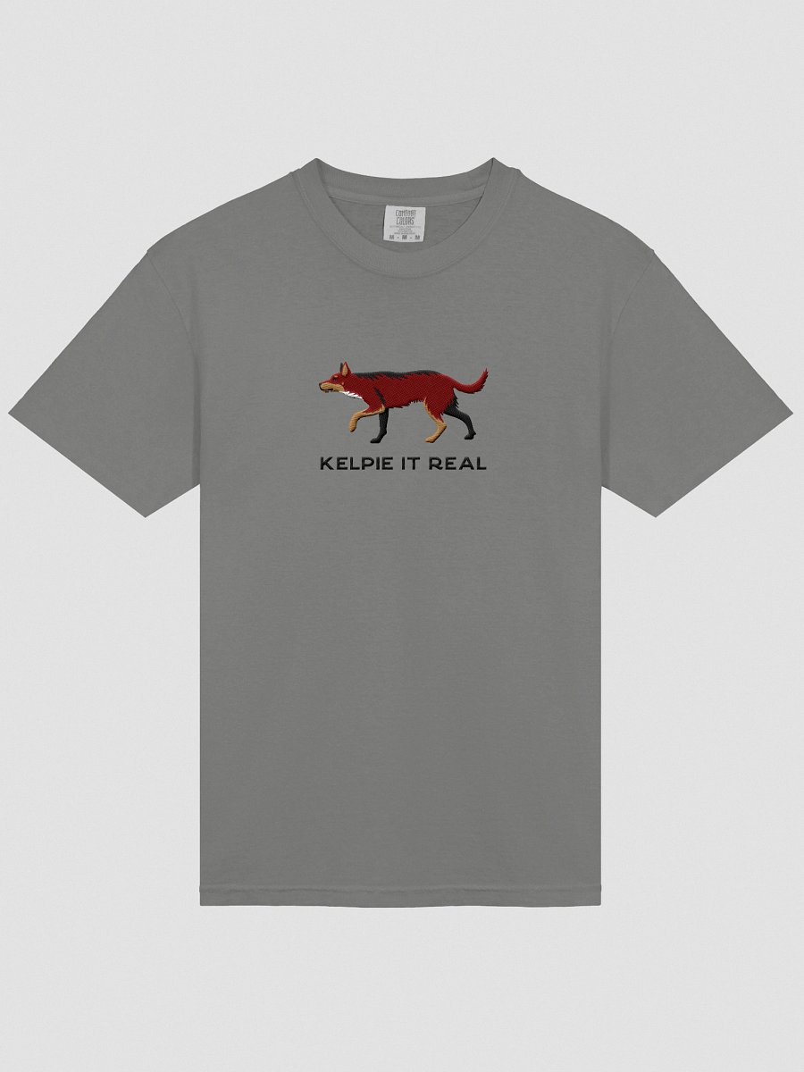 Kelpie It Real T-Shirt(Embroidered) of an Australian Kelpie(Brown & Tan) product image (14)