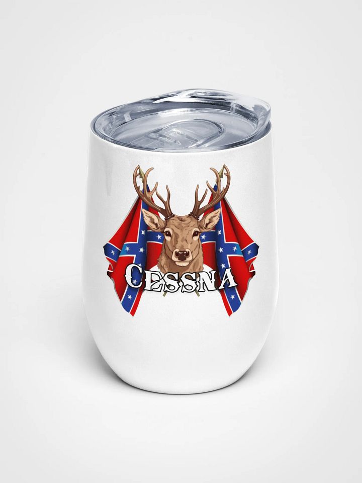 "Cessna" Last Name Rebel Redneck Deer - Wine Tumbler product image (1)