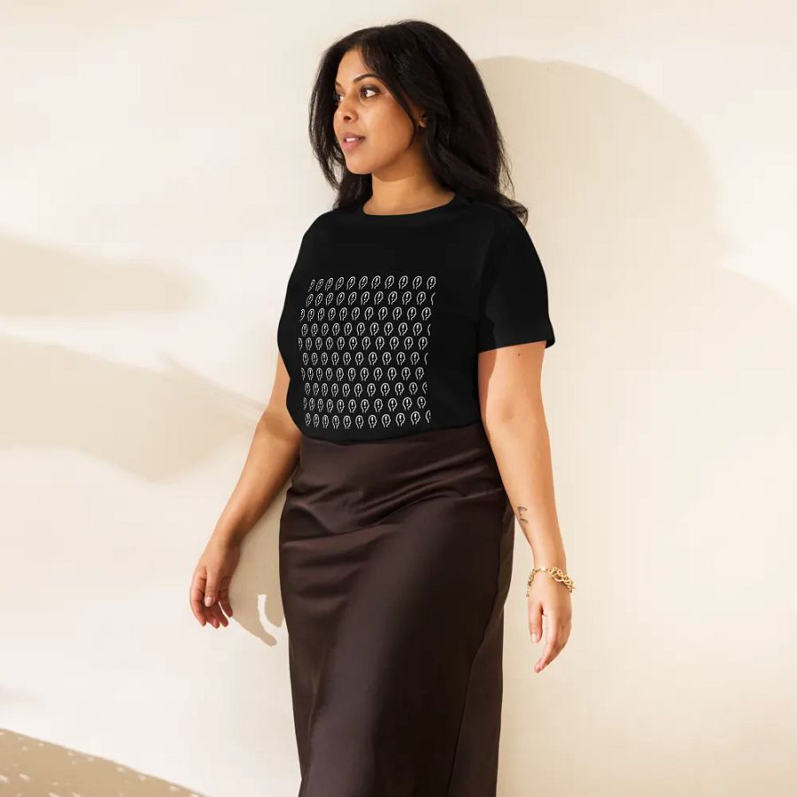 EXCLAIMING MENTALLY (white repeating) printed waist-length tee product image (11)