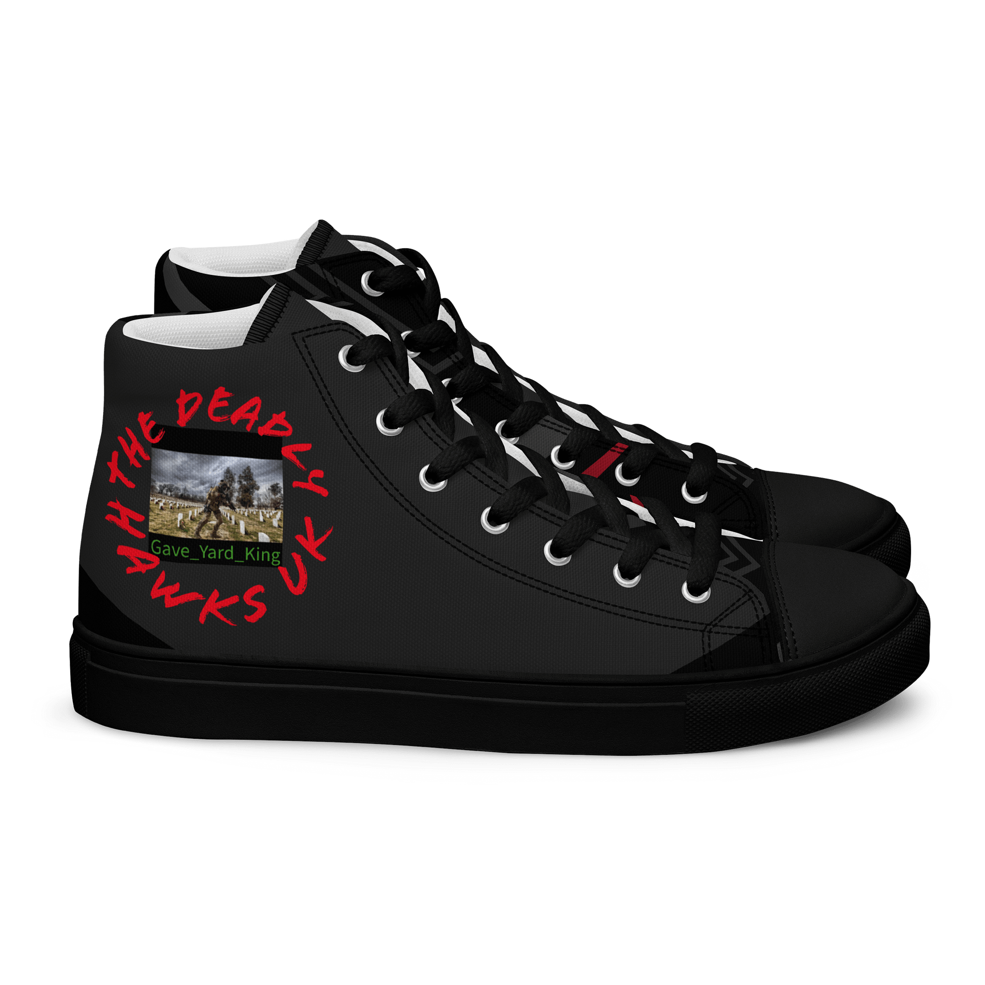 Grave_Yard_King Geometric High Top Canvas Shoes product image (2)