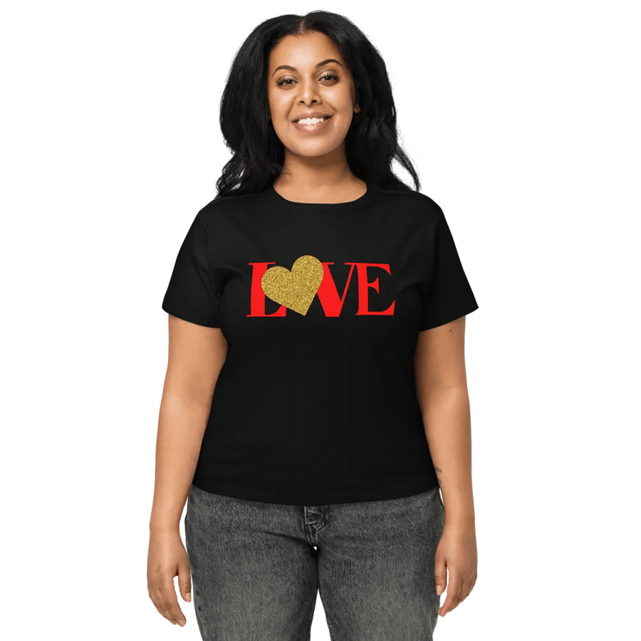 Love in Red Letters with Gold Heart High-Waisted Tee product image (1)