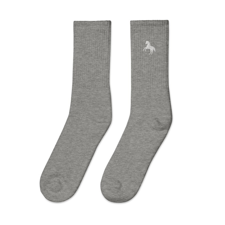 ILES YAURENT © Calzino grigio argentato in cotone con motivo ricamato product image (2)
