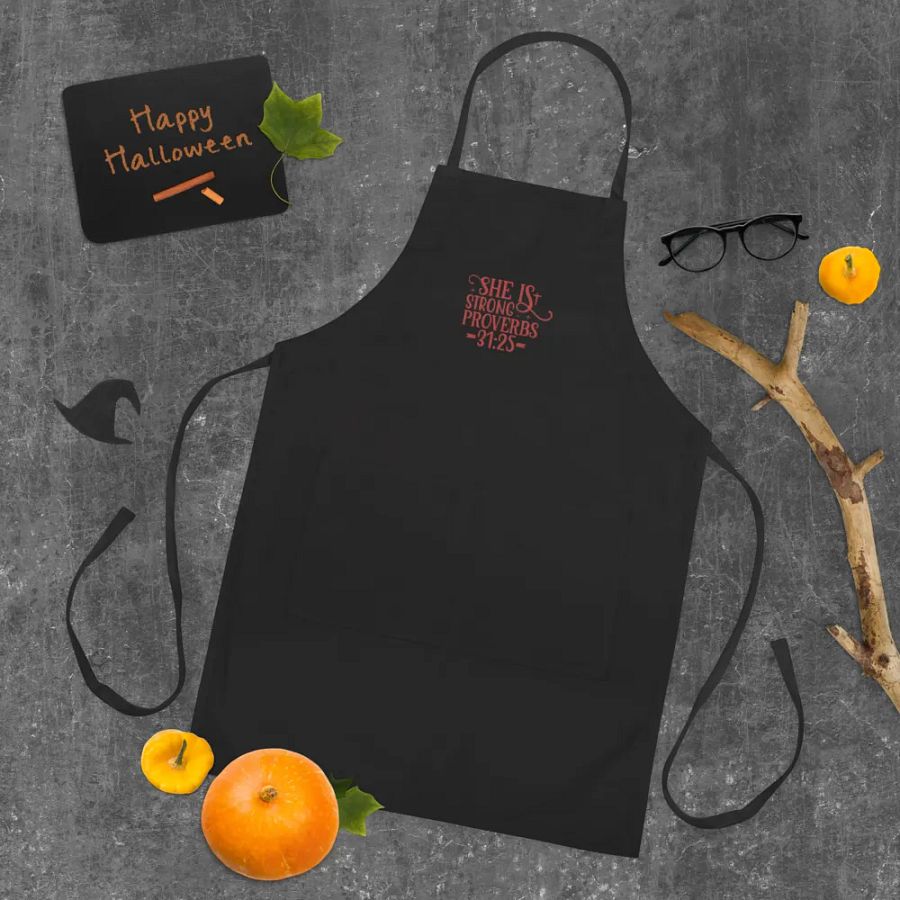Proverbs 31:25 Embroidered Apron product image (4)