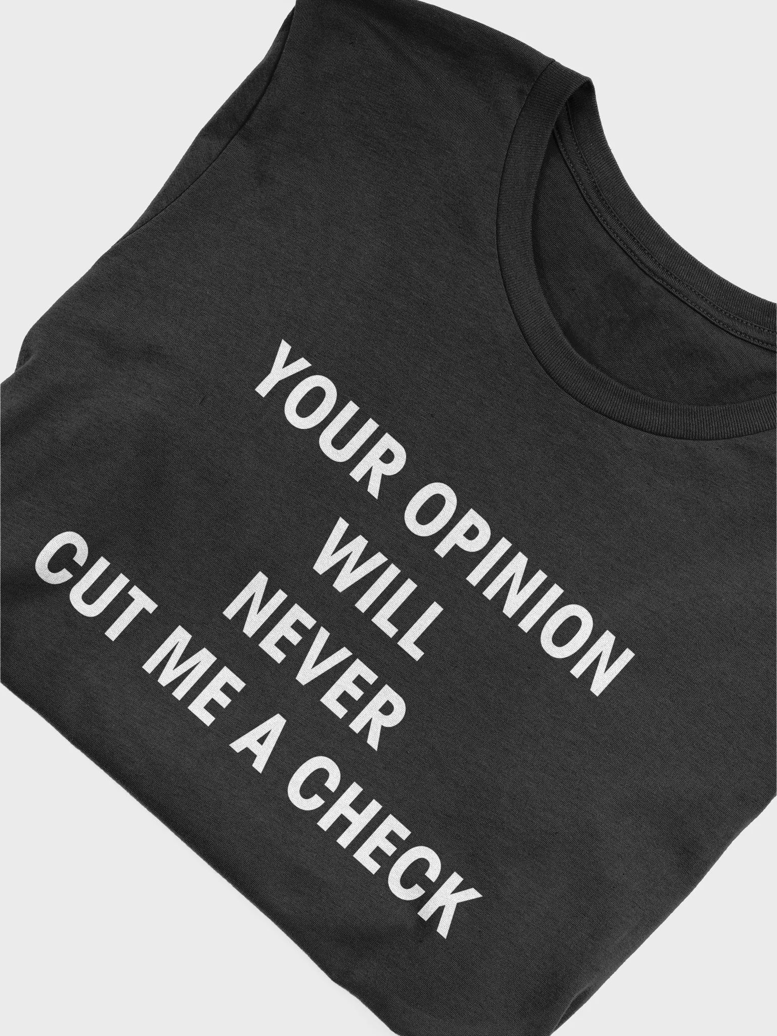 YOUR OPINION WILL NEVER CUT ME A CHECK Supersoft T-Shirt product image (3)