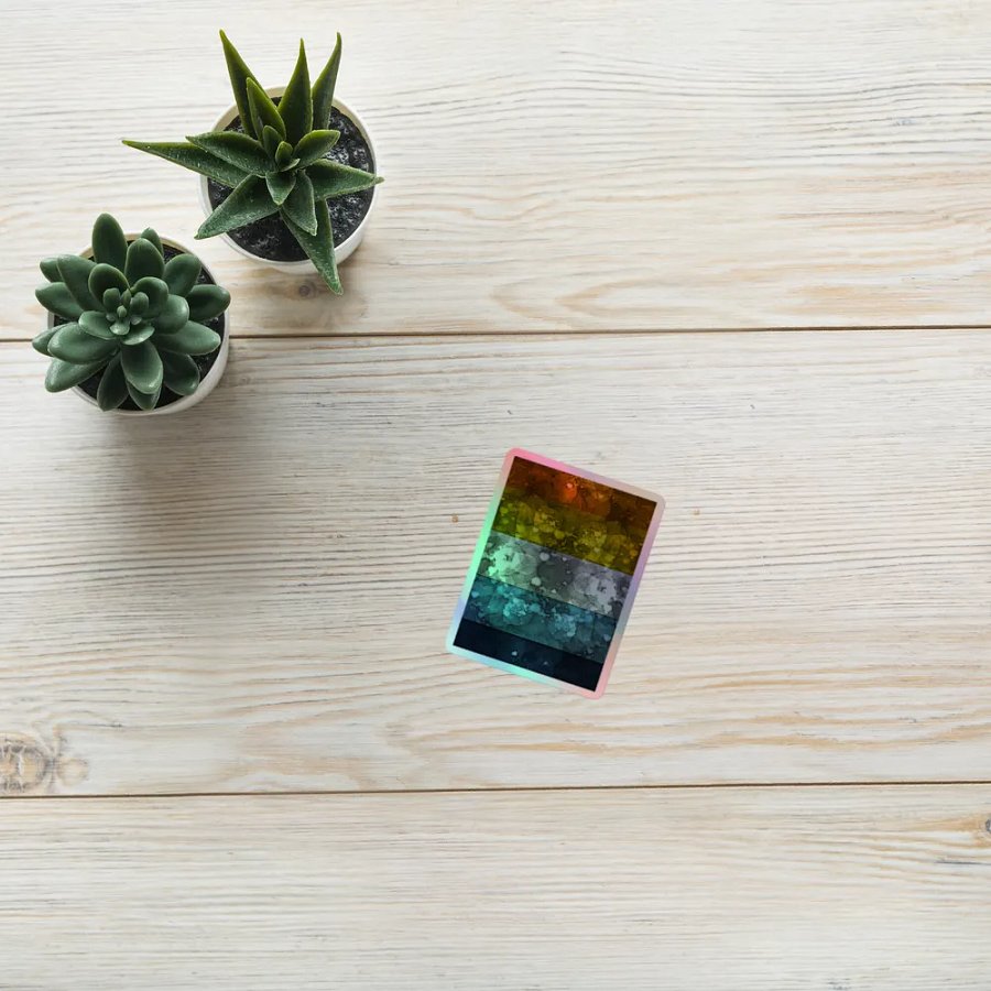 Aroace Pride Flag Sticker: Sunset Colors (Textured Variation) product image (8)