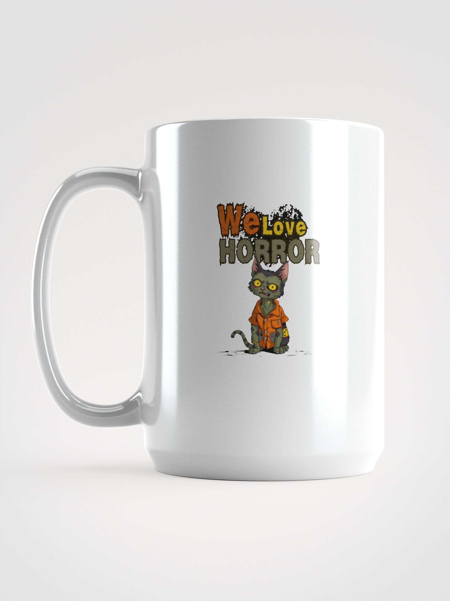 Horror Cat White Glossy Mug product image (1)