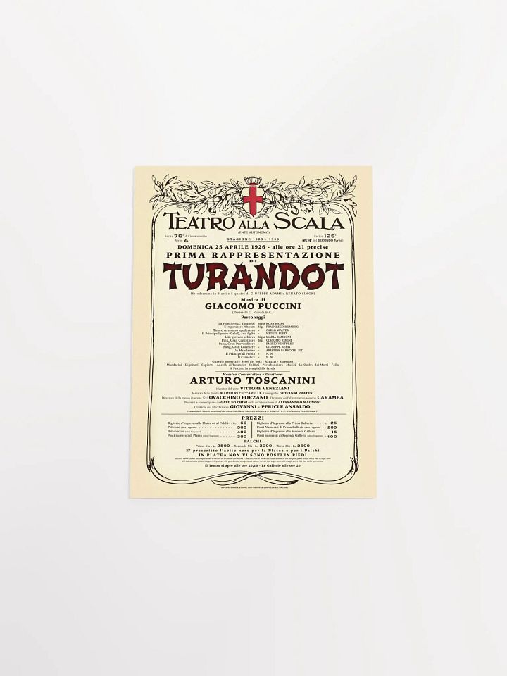 Vintage-Style La Scala Turandot Opera Poster product image (1)