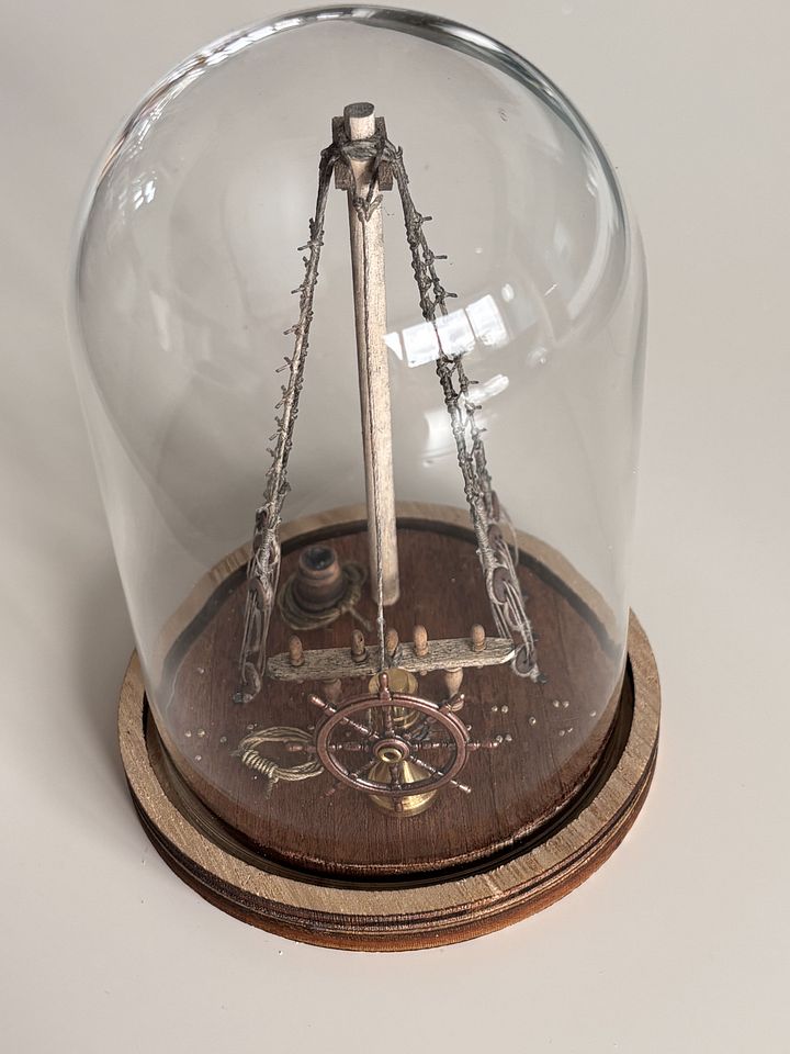 Wooden Diorama: Ship’s Wheel and Mast Section product image (2)