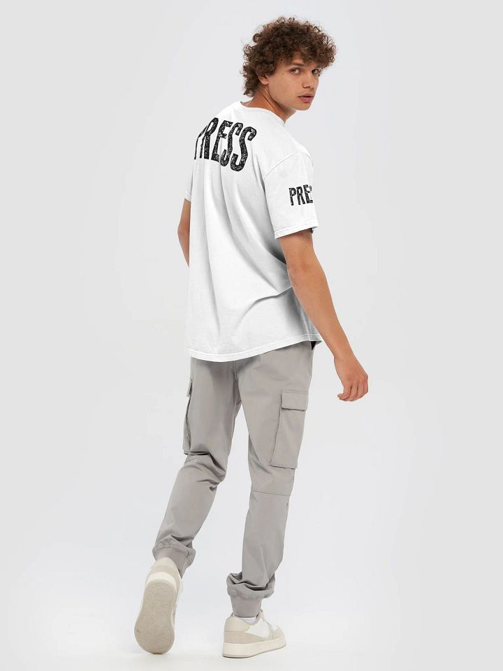 Black PRESS Text 3D Logo Comfort: Heavyweight T-Shirt product image (2)