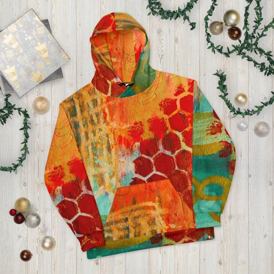 original abstract painting on unisex sweatshirt, hoodie product image (10)