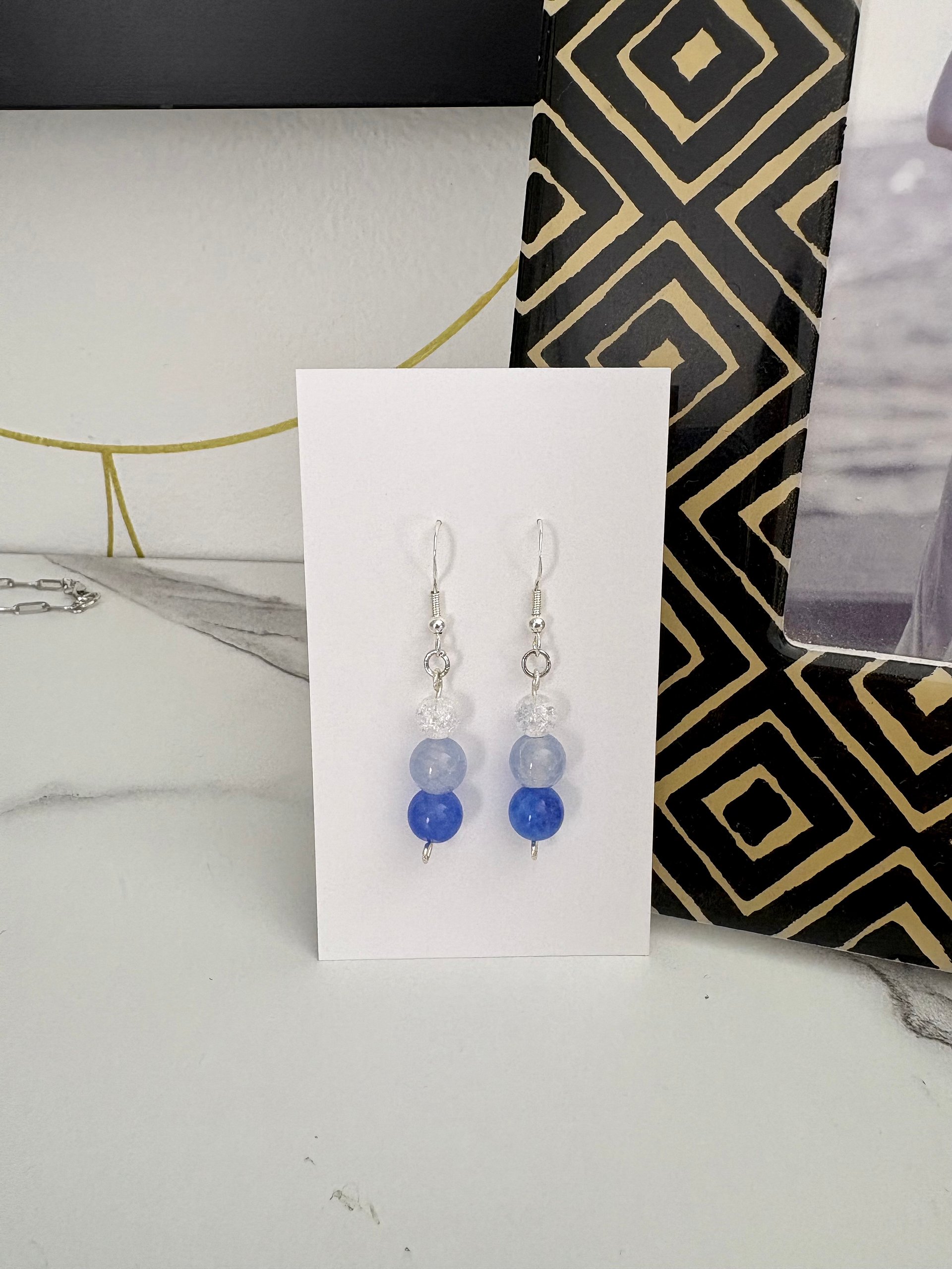 MFD-00288 | December Tanzanite-Esque Dew Earrings | Handmade Coastal Charm Jewelry by Monique Faella Designs™ product image (4)