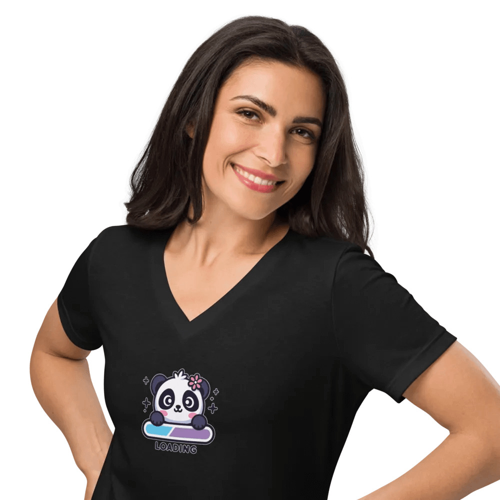 Loading Panda T-Shirt V-Neck T-Shirt product image (45)