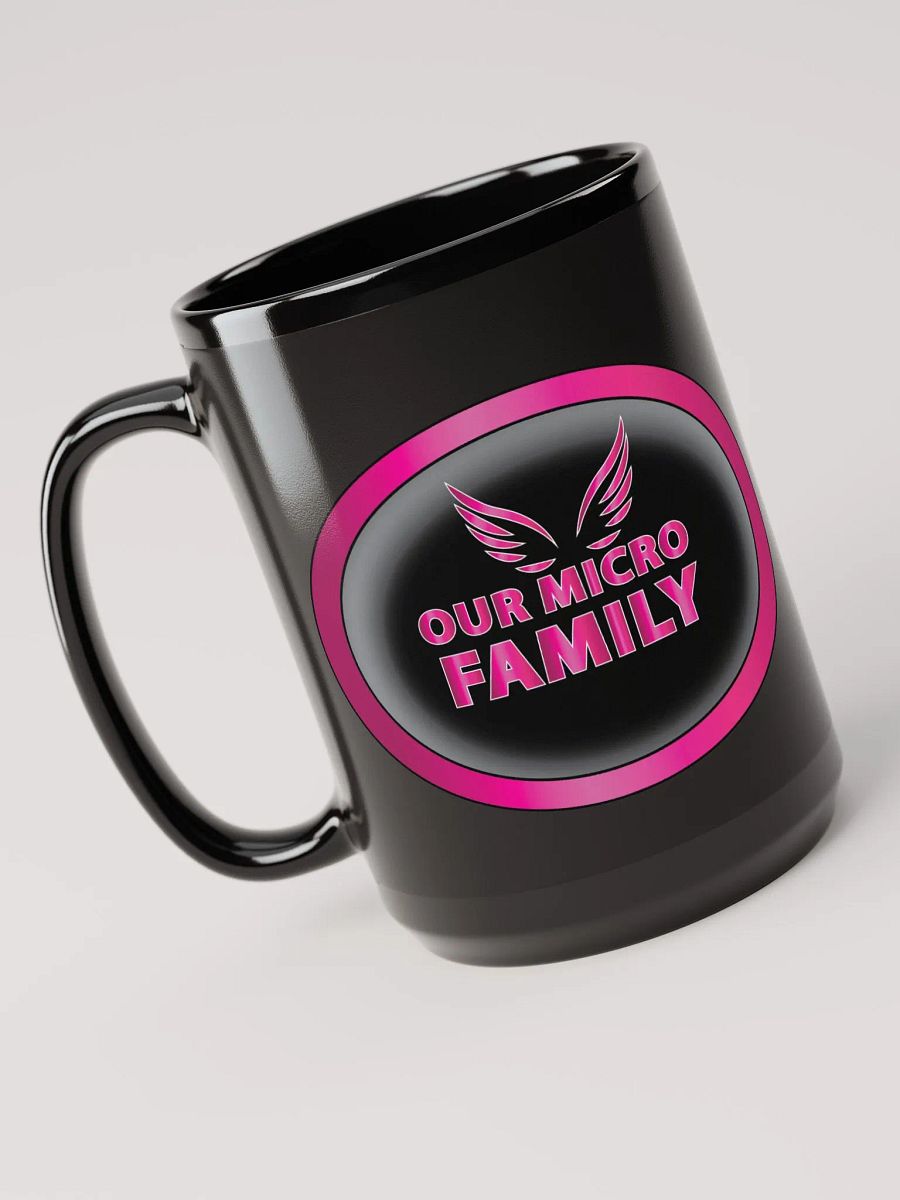 Our Micro Family Logo & Family Photo 15 oz Black Mug product image (3)