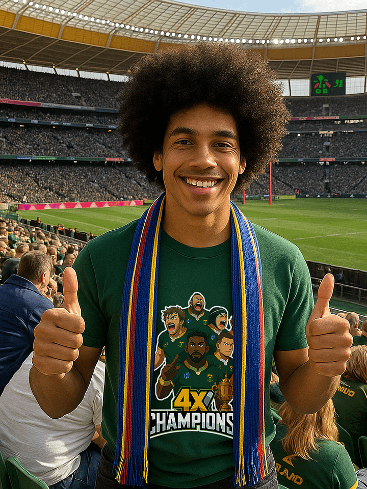 Springboks Anime-Style 4x Champions Rugby T-Shirt product image (38)