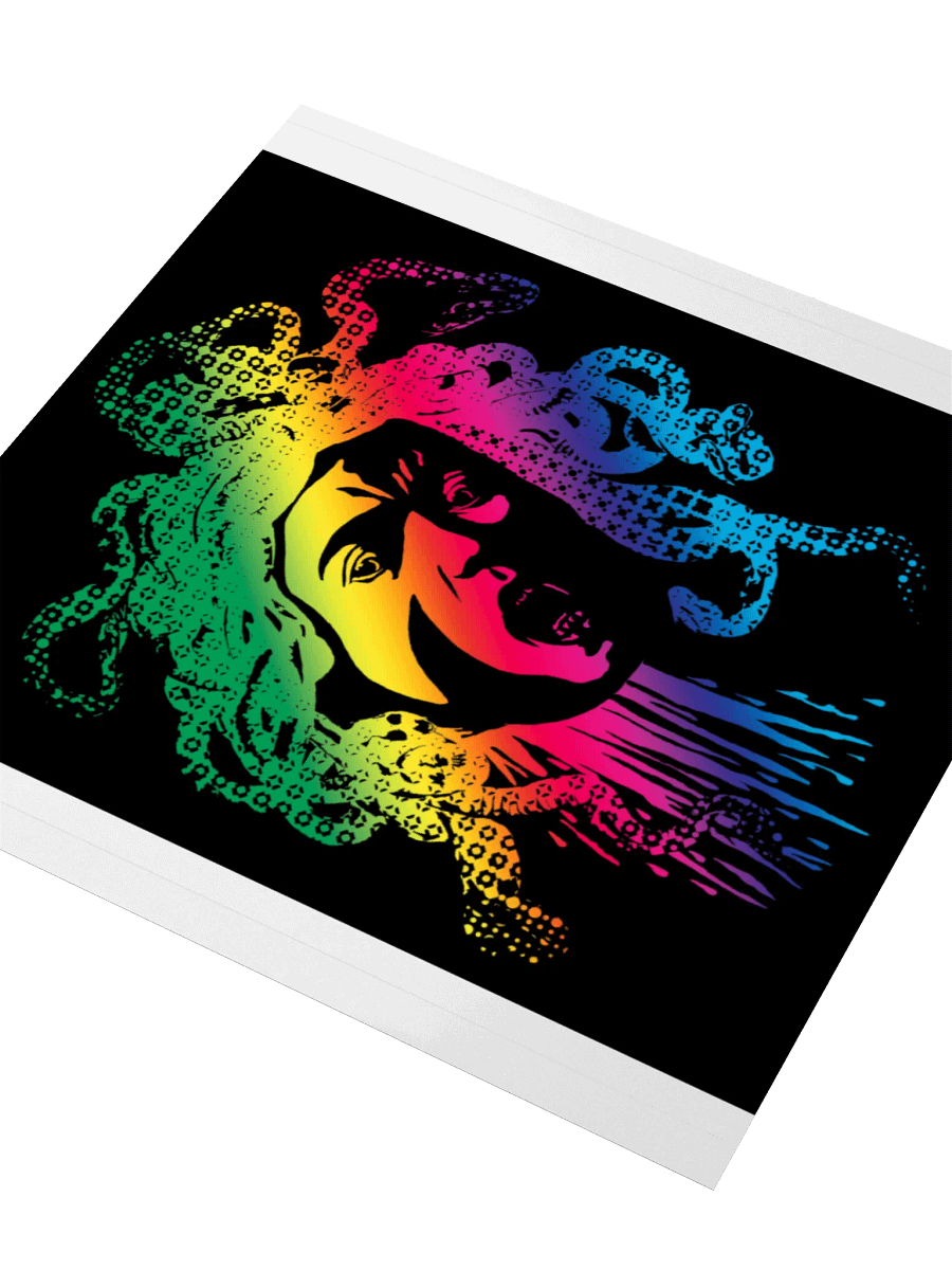 Sticker - Rainbow Halftone Medusa on Dark product image (7)