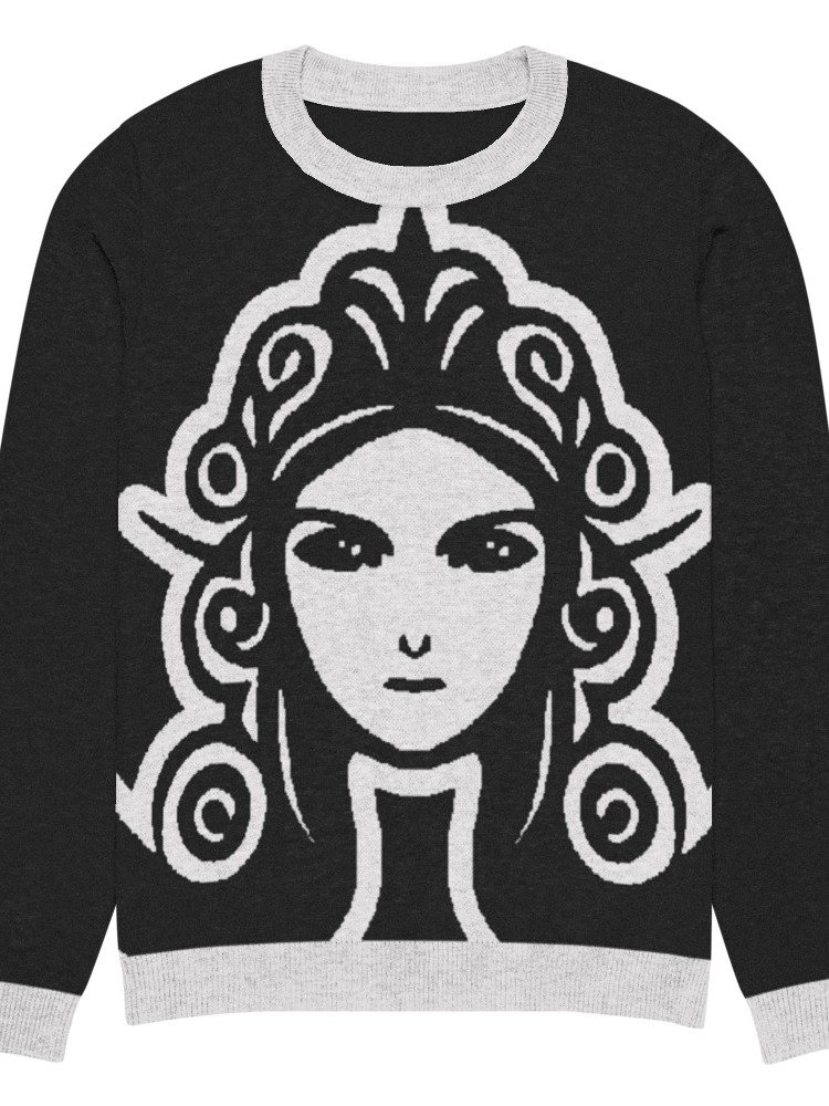 CIRCEMOON Goddess Emblem Sweater - unisex, black and white product image (1)
