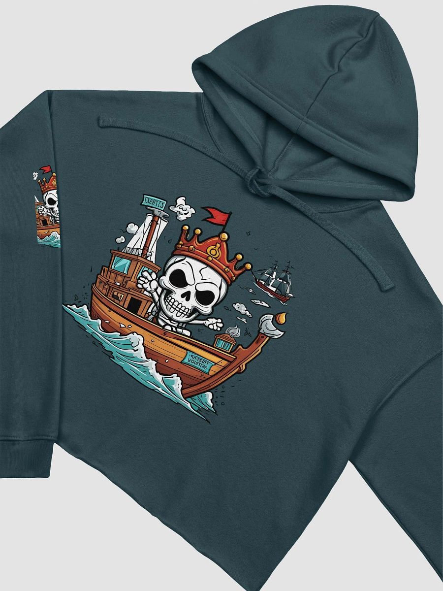 Ruler of the Waves Skeleton Crop Hoodie product image (18)