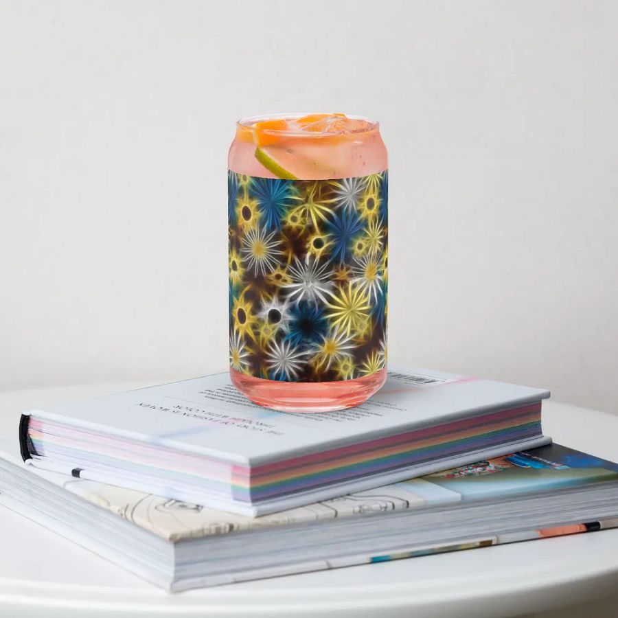 Glowing Daisies Can Shaped Glass product image (34)