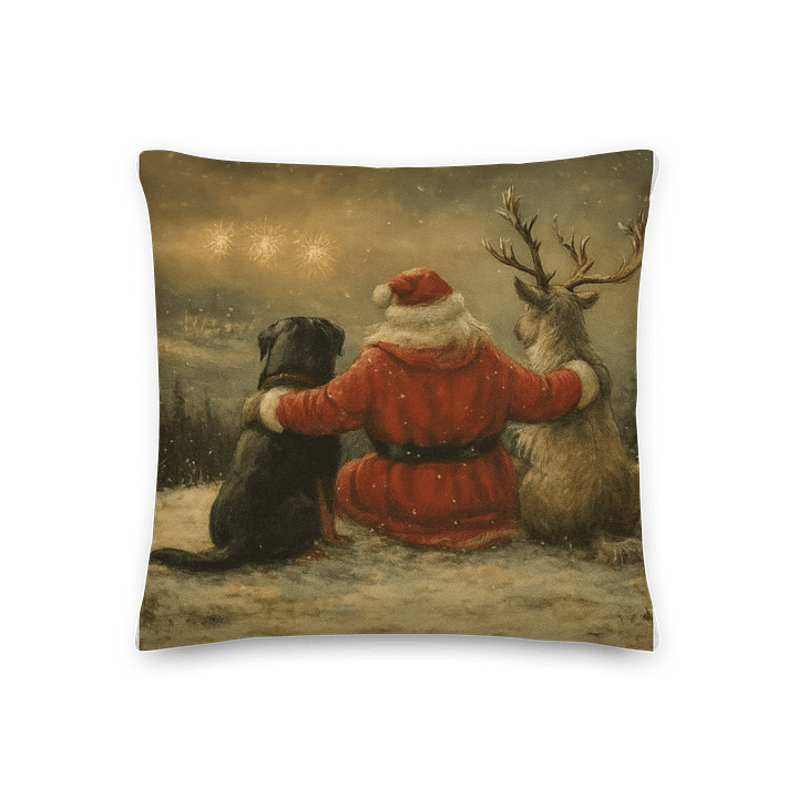 Rottweiler, Reindeer & Santa All-Over Print Pillow product image (1)