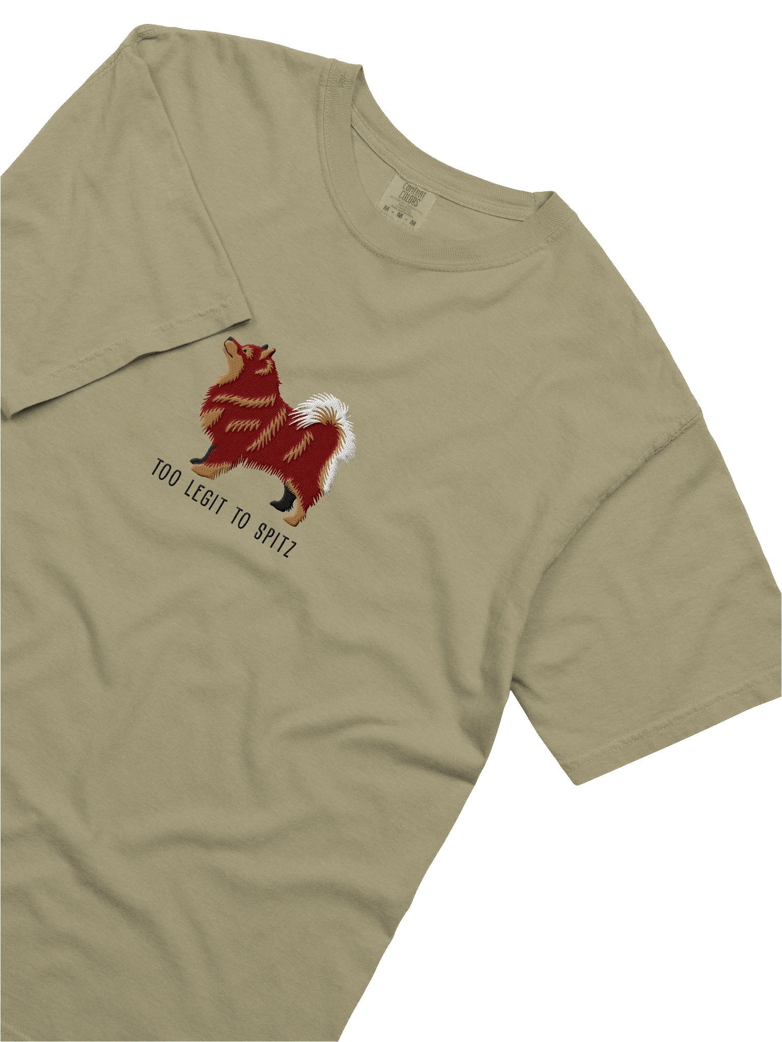 Too Legit to Spitz T-Shirt(Embroidered) of a Finnish Lapphund(Chocolate & Tan) product image (28)