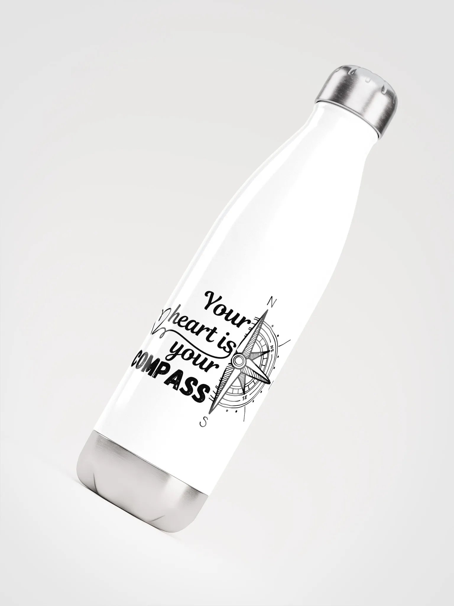 'Your Heart's Your Compass' Steel Water Bottle product image (3)