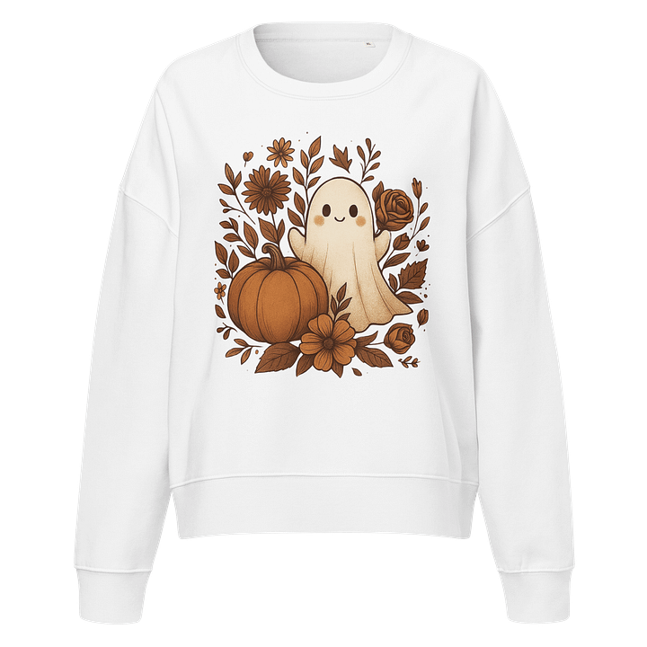 Cozy Autumn Ghost Organic Sweatshirt product image (1)
