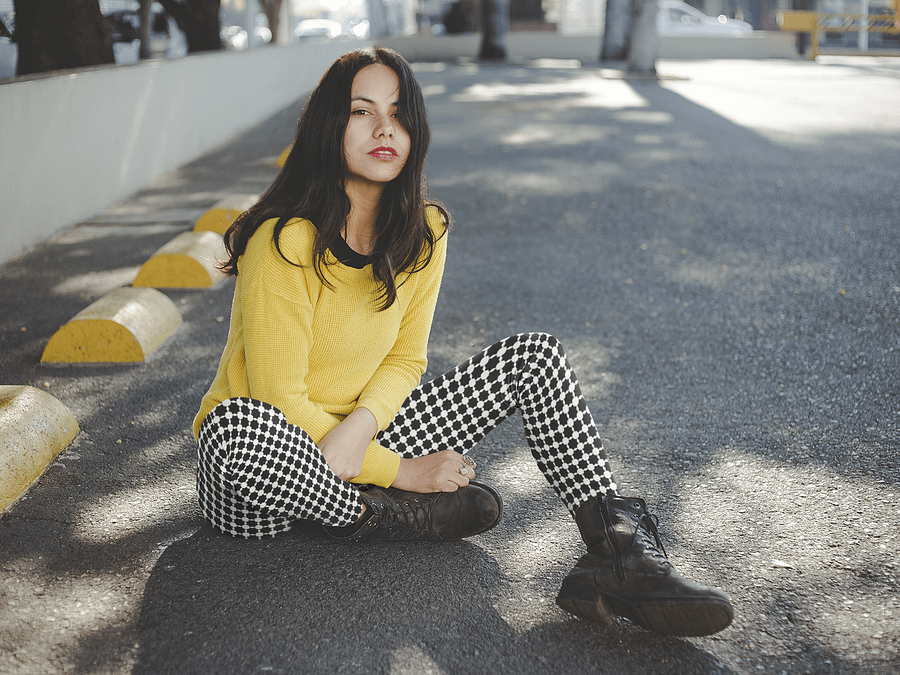 Abstract Black and White Chain Ladies Leggings product image (5)