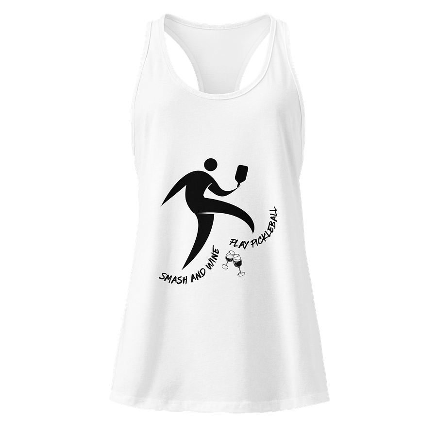 Smash and Wine, Play Pickleball Women's Racer Back Tank Top product image (1)