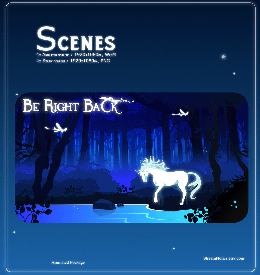 FREE MAGICAL FOREST Stream Overlay Animated Pack, Magical Overlay Animated, Forest Stream Overlay, Horse Stream Overlay Animated, Blue Overlay product image (6)