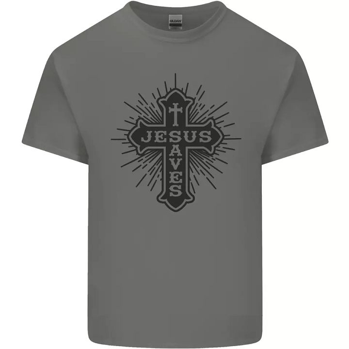 Jesus Saves Cross Christian Christianity Mens Cotton T-Shirt Tee Top product image (2)