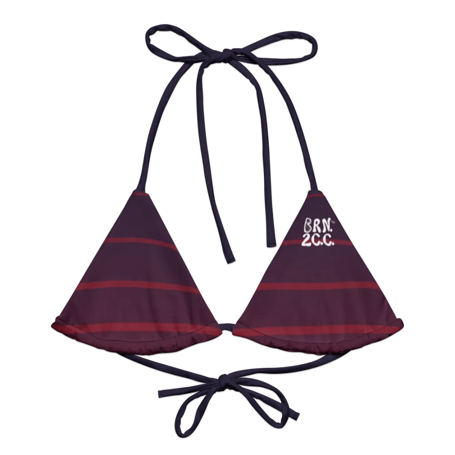 Purple Stripes String Bikini TOP – BOURNE to Cape Cod™ | White Logos product image (1)